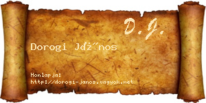 Dorogi János névjegykártya